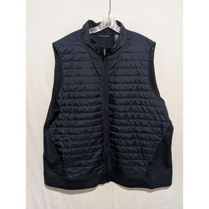 Perry Ellis Quilted Vest Navy Blue Full Zip Men's Size 2XL/XXL